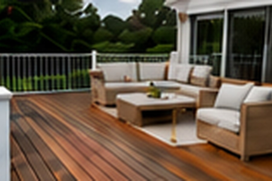 Completed deck rebuild with outdoor seating