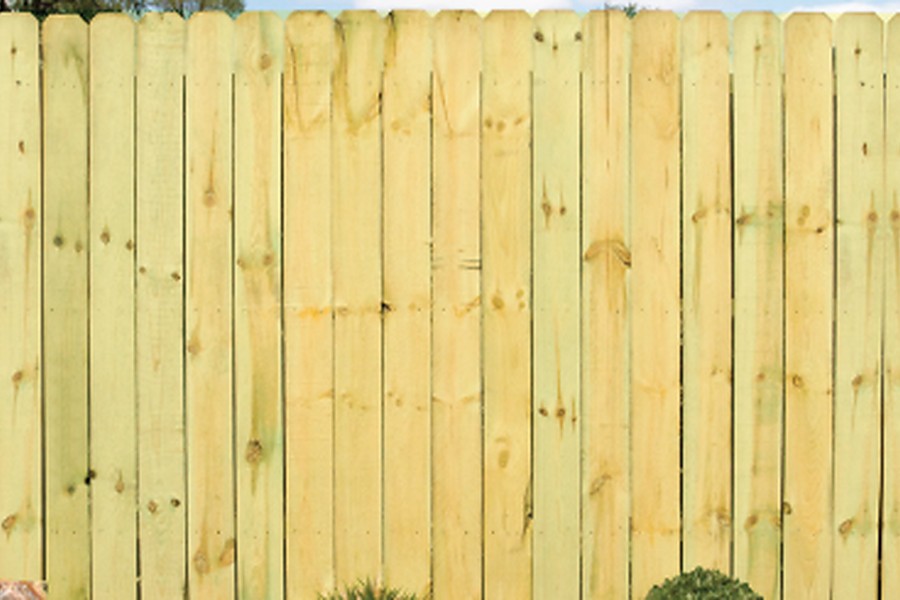 Residential wood privacy fence