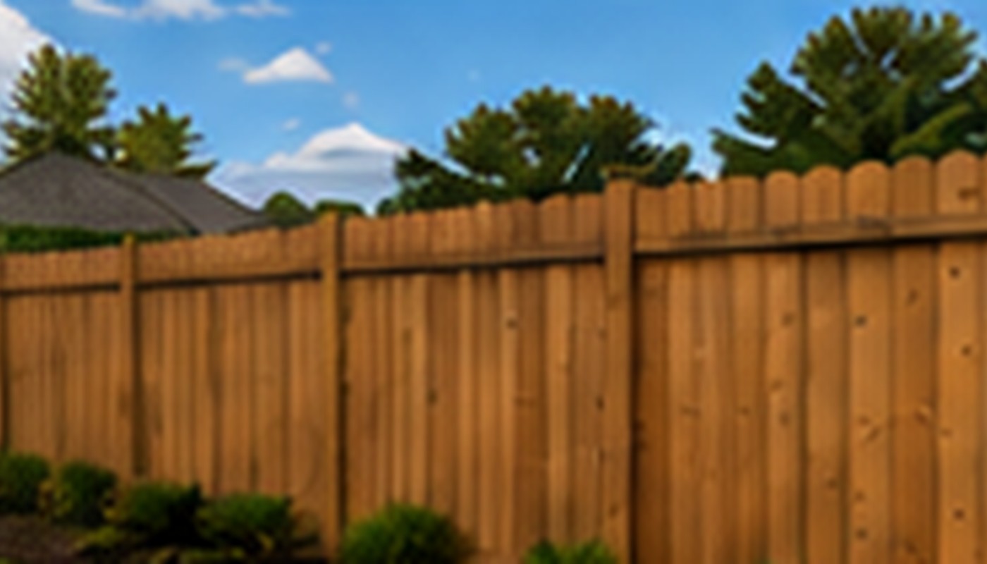 New wood privacy fence surrounding a residential yard