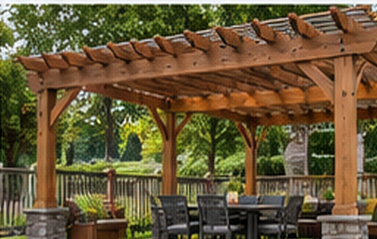 Open-roof TimberStrong pergola in a residential backyard